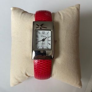 Eikon Red Snake Print Watch